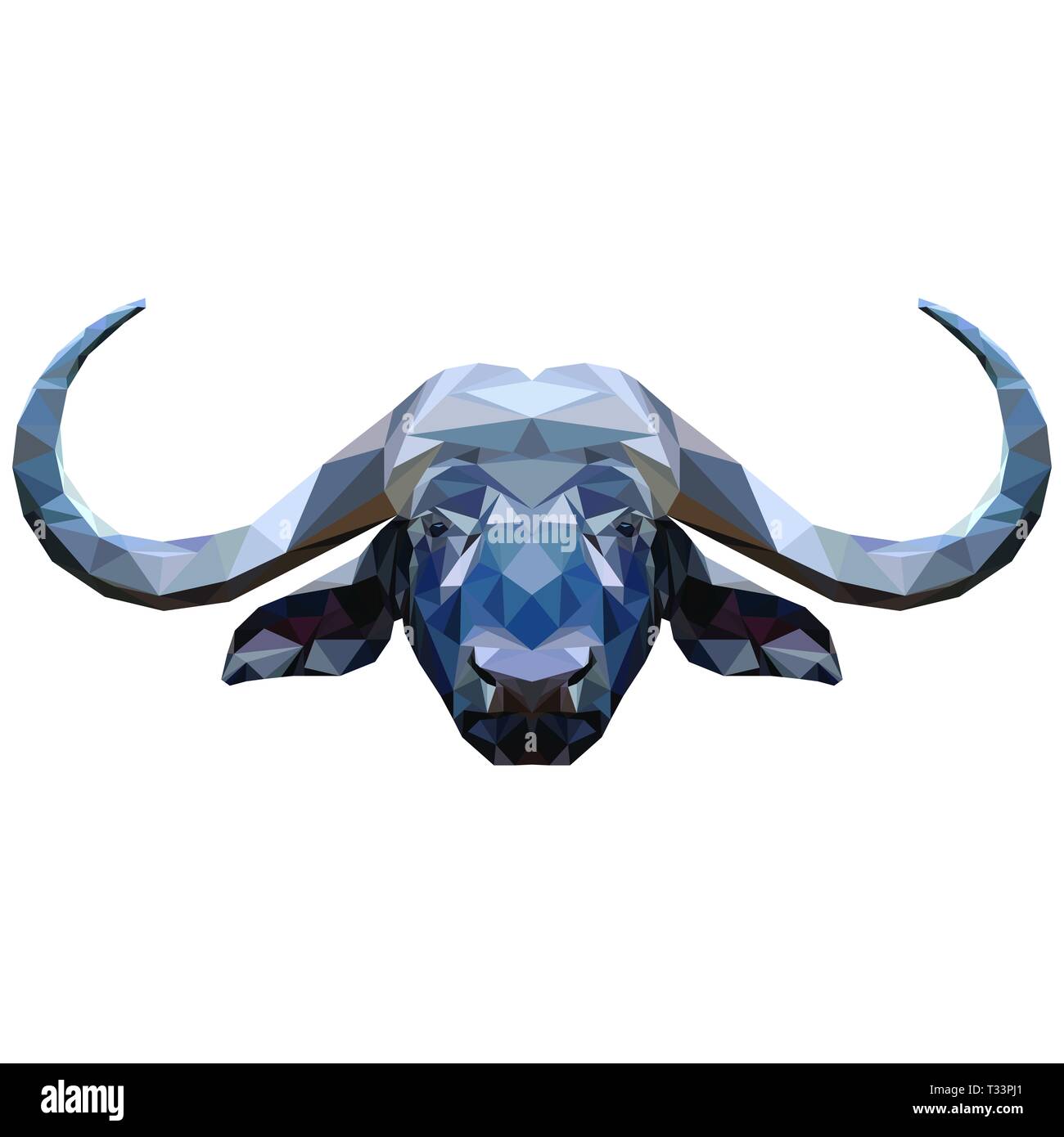 Peu réaliste de l'Afrique de l'illustration d'un poly Buffle ; partie de la big five Afrique Banque D'Images