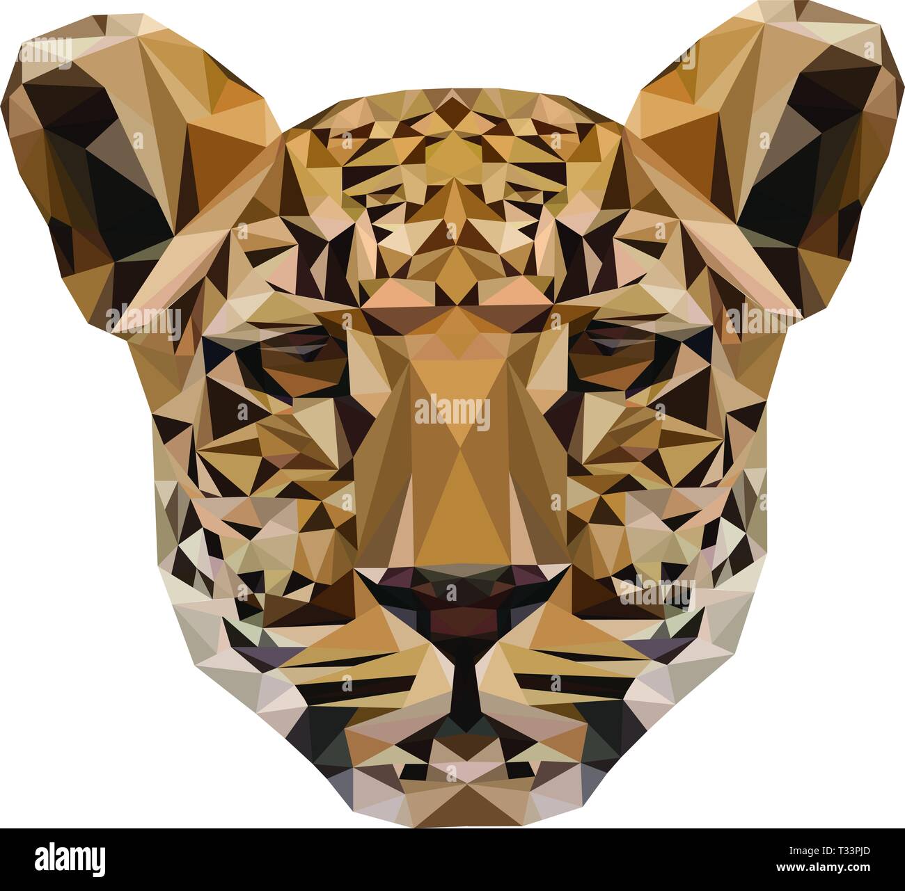 Low poly illustration d'un léopard d'Afrique ; partie de la big five Afrique Banque D'Images