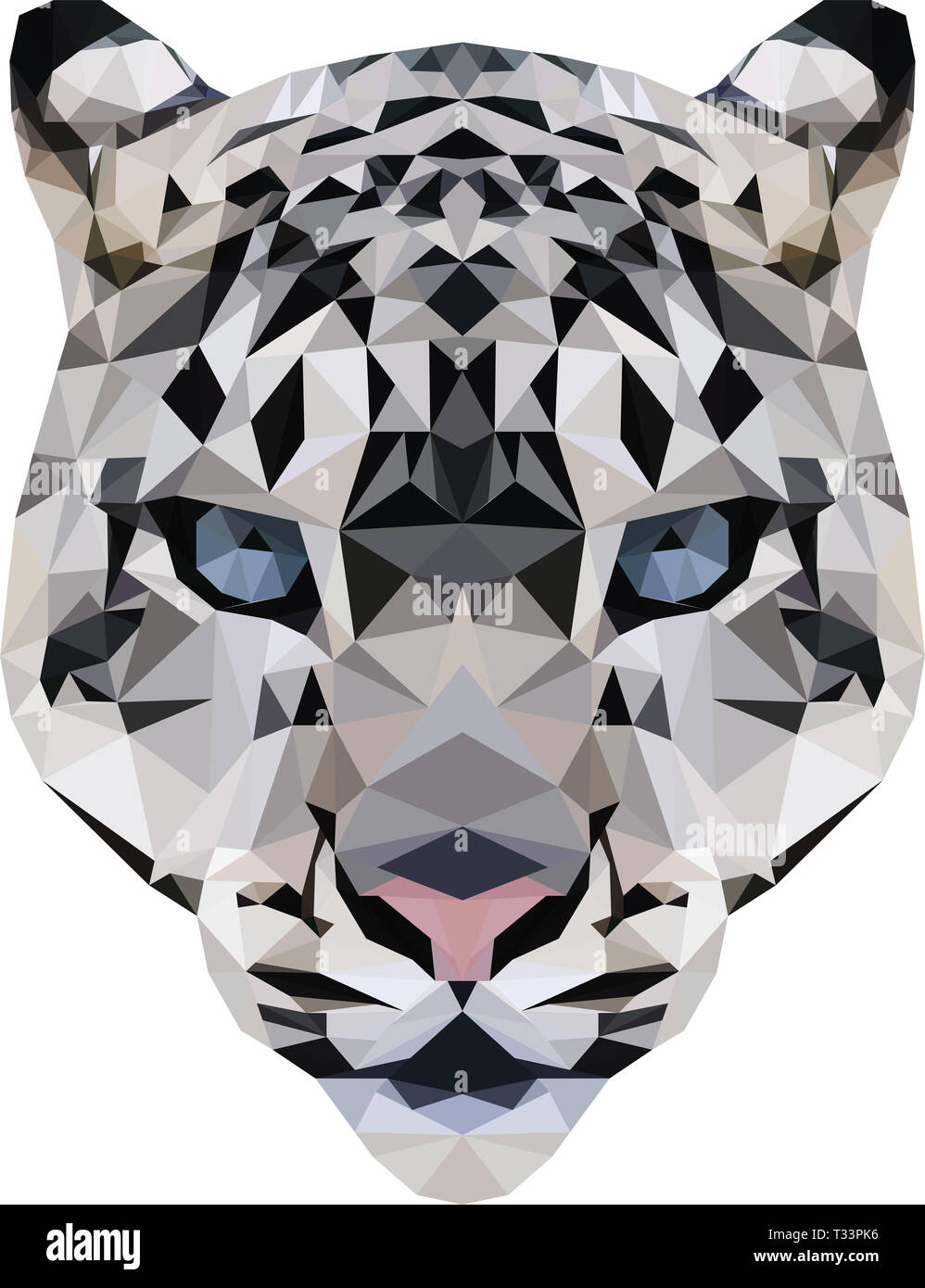 Low poly illustration d'un Snow Leopard Banque D'Images