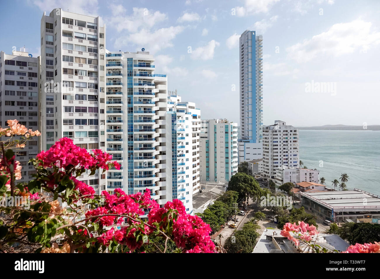 Cartagena Colombie,El Lagito,hauteur gratte-ciel gratte-ciel bâtiment immeubles appartement, condominium résidentiel appartement appartements bâtiment Banque D'Images