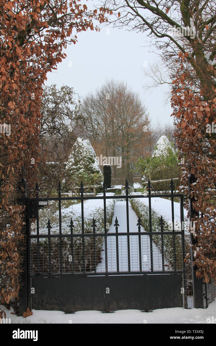 Château d'Hernen en hiver Banque D'Images
