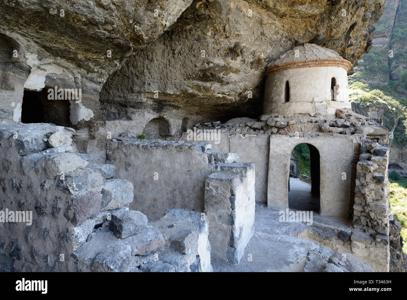 La chapelle du monastère de la grotte près de Kvabebi Vanis Vardzia UNESCO site de la Géorgie Banque D'Images