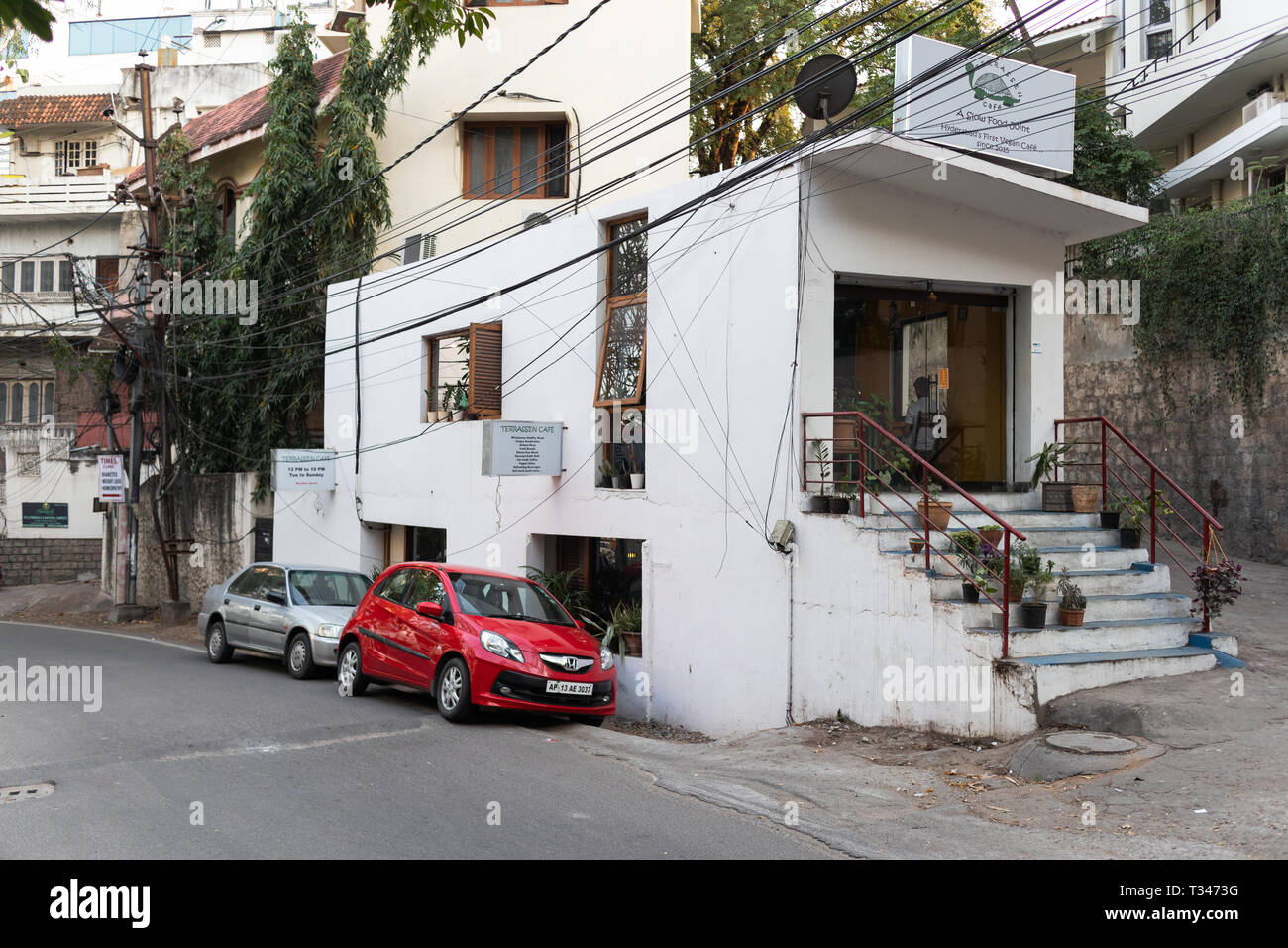Terrassen Cafe sert des aliments végétaliens et sans gluten à Hyderabad, Inde Banque D'Images Terrassen Cafe sert des aliments végétaliens et sans gluten à Hyderabad, Inde Banque D'Images