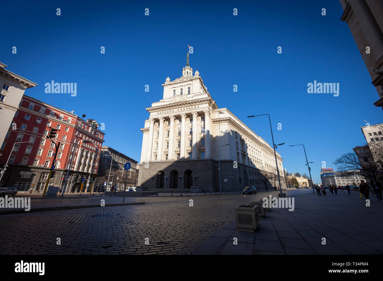 Chambre Bureau de l'Assemblée nationale bulgare (ancienne maison du BCP, Parti communiste bulgare), Sofia, Bulgarie Banque D'Images