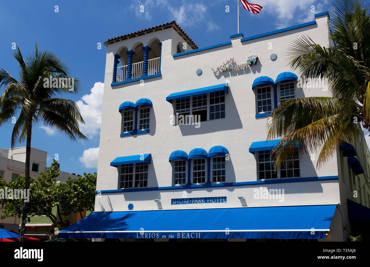 Shore Park hôtel art déco sur Ocean Drive, à South Beach, Miami, Floride, USA Banque D'Images