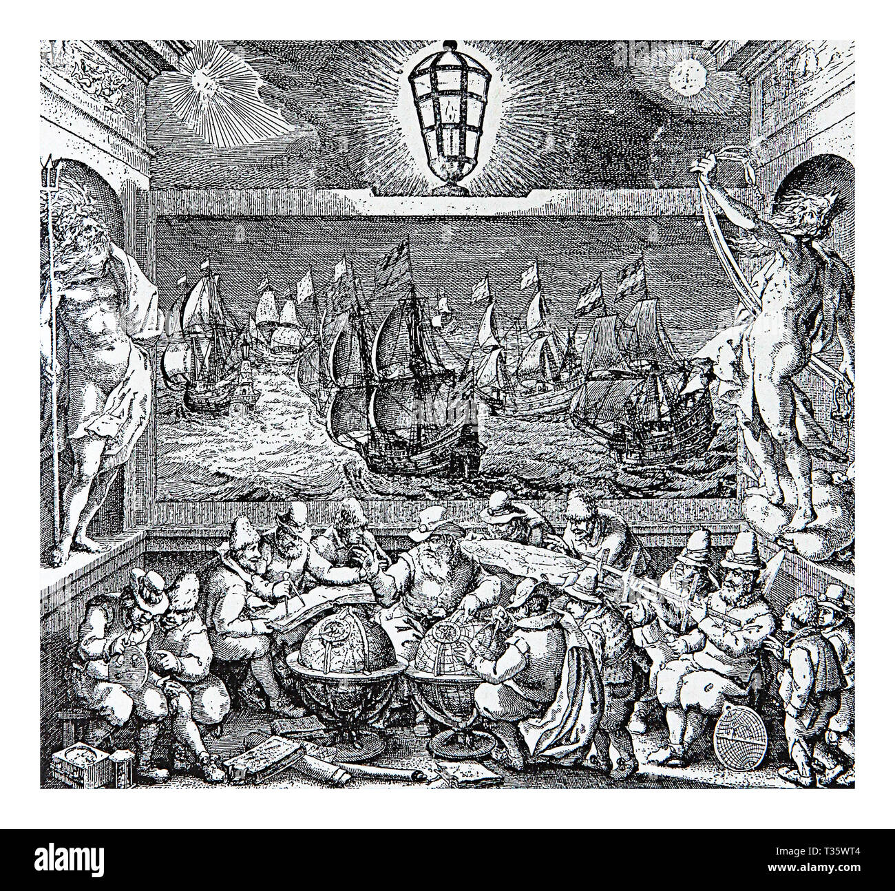 Dans le XVII siècle l'économie néerlandaise était extrêmement puissante : les commerçants hollandais étaient en voyage avec leurs navires à travers toutes les mers à apporté toutes sortes de marchandises dans les rues d'Amsterdam Banque D'Images