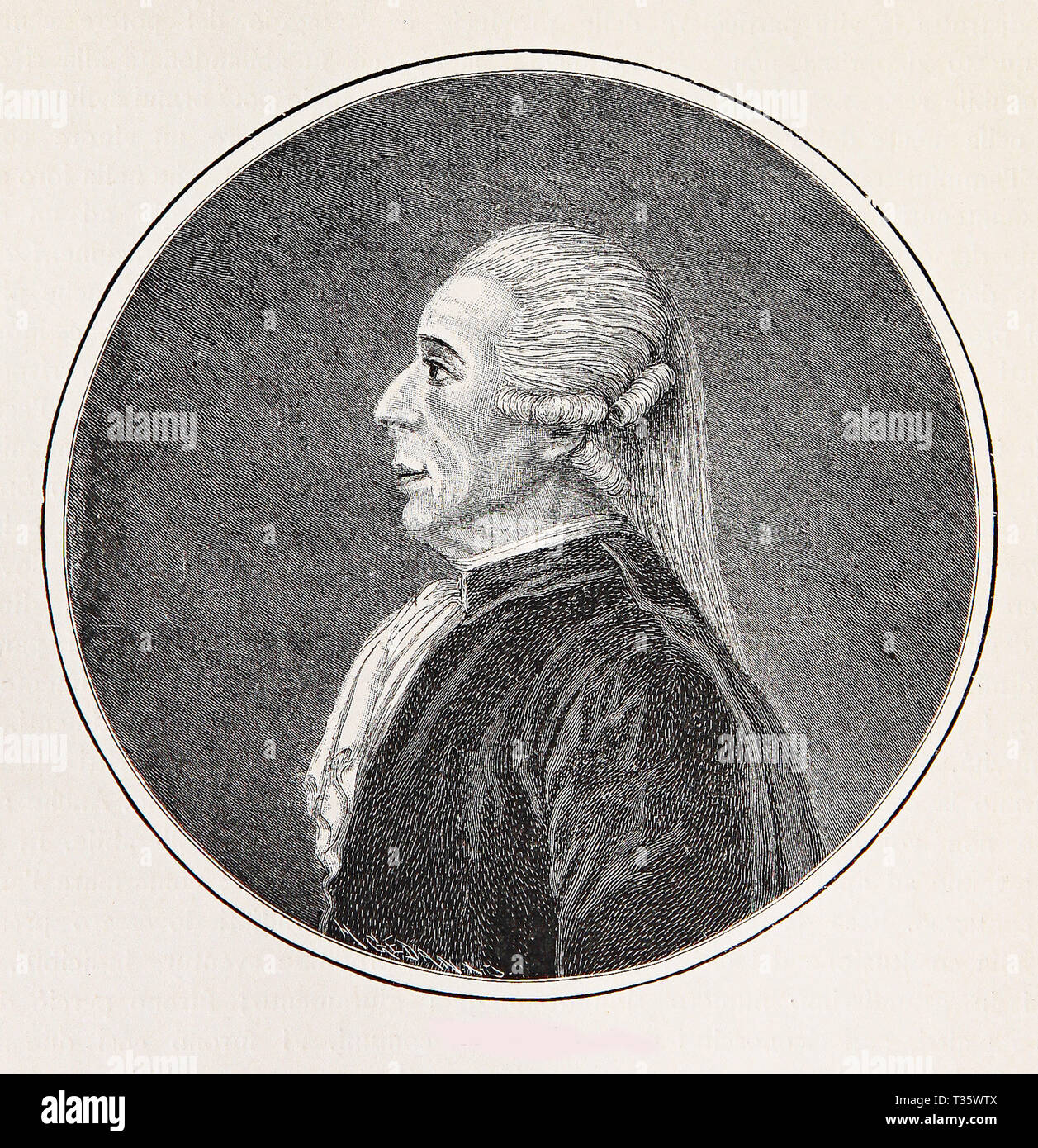 Jean Sylvain Bailly (1736 - 1793) était un astronome Français, mathématicien, franc-maçon et leader politique du début de la Révolution française guillotinée pendant la Terreur Banque D'Images