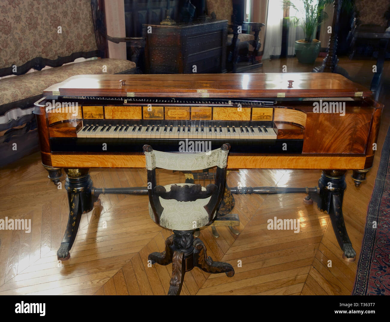 Dans Pianoforte Biltmore House, Asheville, Caroline du Nord, États-Unis, 2017. Banque D'Images