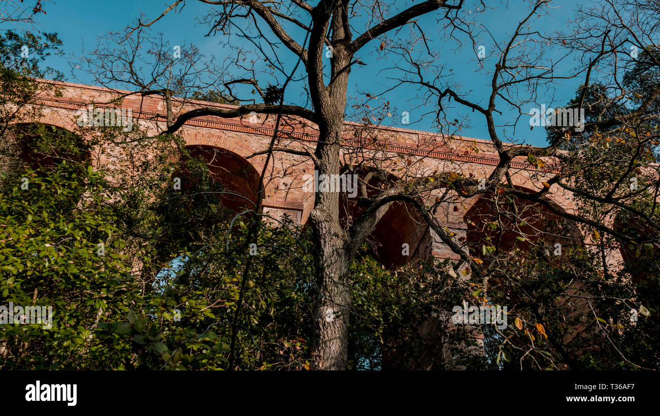 Pouvez Riera Viaduc, Sant Cugat del Vallès, Barcelone, Catalogne, Espagne. Banque D'Images