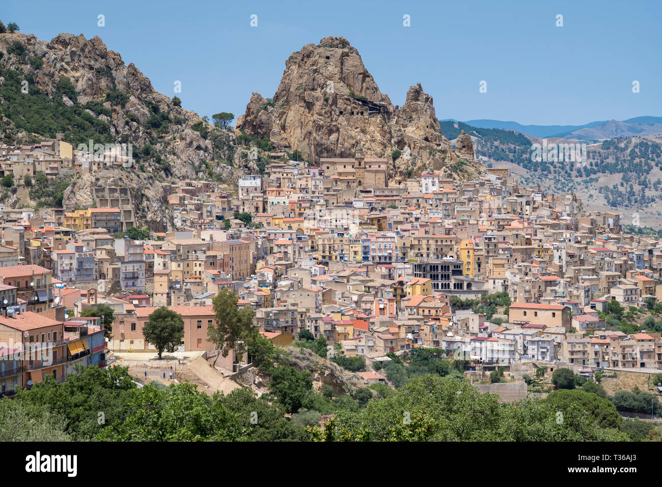 Anciennes ville de Shanghai dans le Nord de la Sicile, Italie Banque D'Images