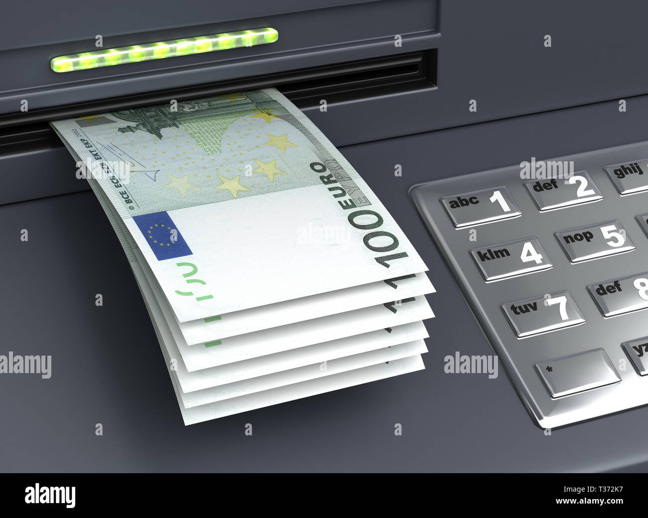 Retrait de l'ATM européen Euro Banque D'Images