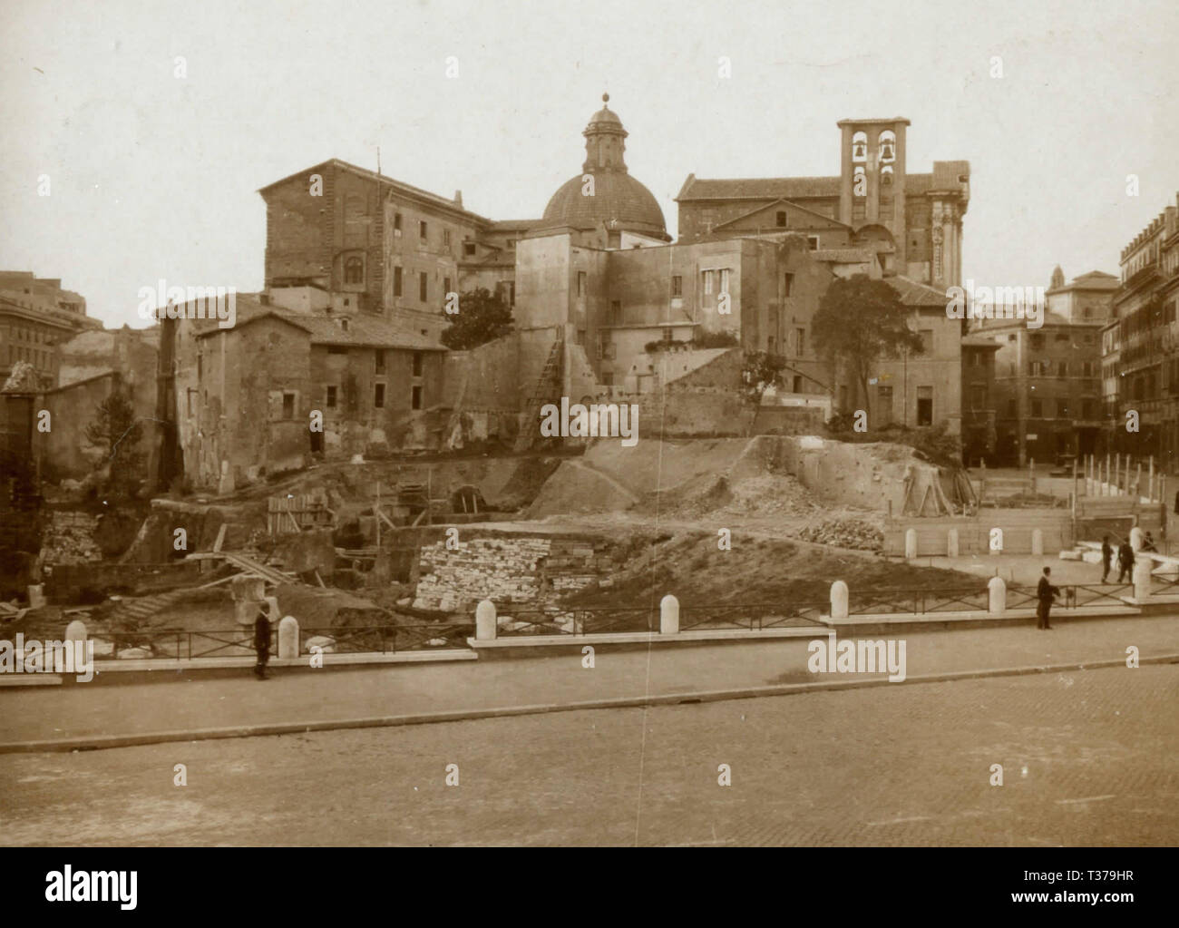 Vue sur la place Piazza Campitelli, Rome, Italie 1920 Banque D'Images