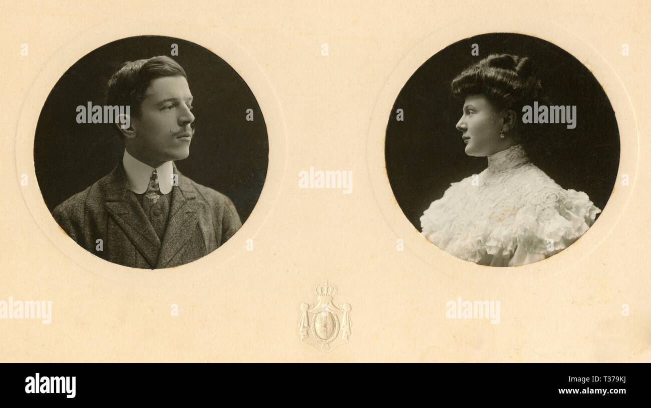 Portrait d'un couple, Italie 1910 Banque D'Images