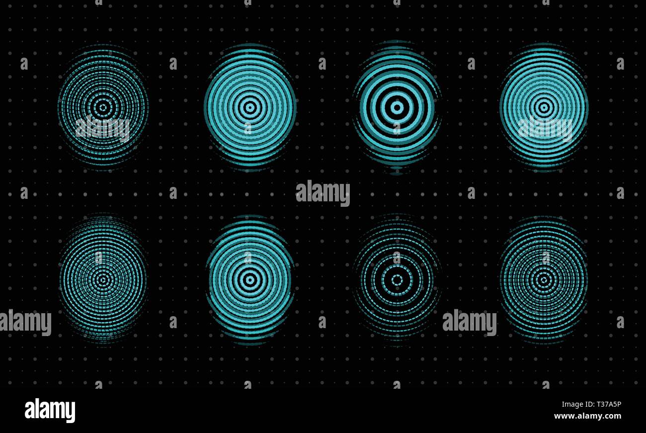 Kit d'empreintes digitales. La sécurité biométrique, l'empreinte de doigt, scanner. Innover tech modèle logo. Conception de l'entreprise. Vecteur isolé Illustration de Vecteur