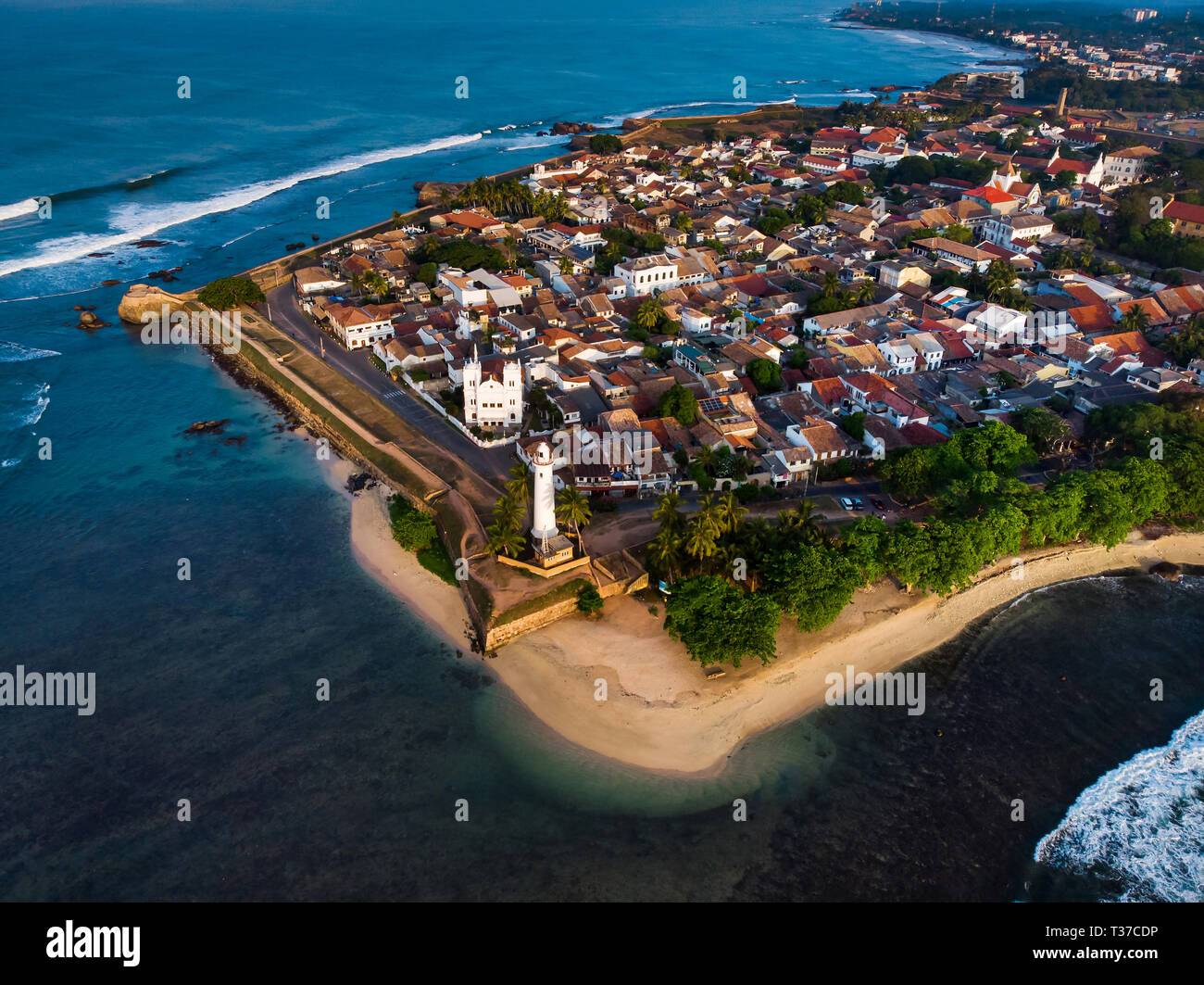 Fort hollandais de Galle Galle ville de Sri Lanka vue aérienne Banque D'Images