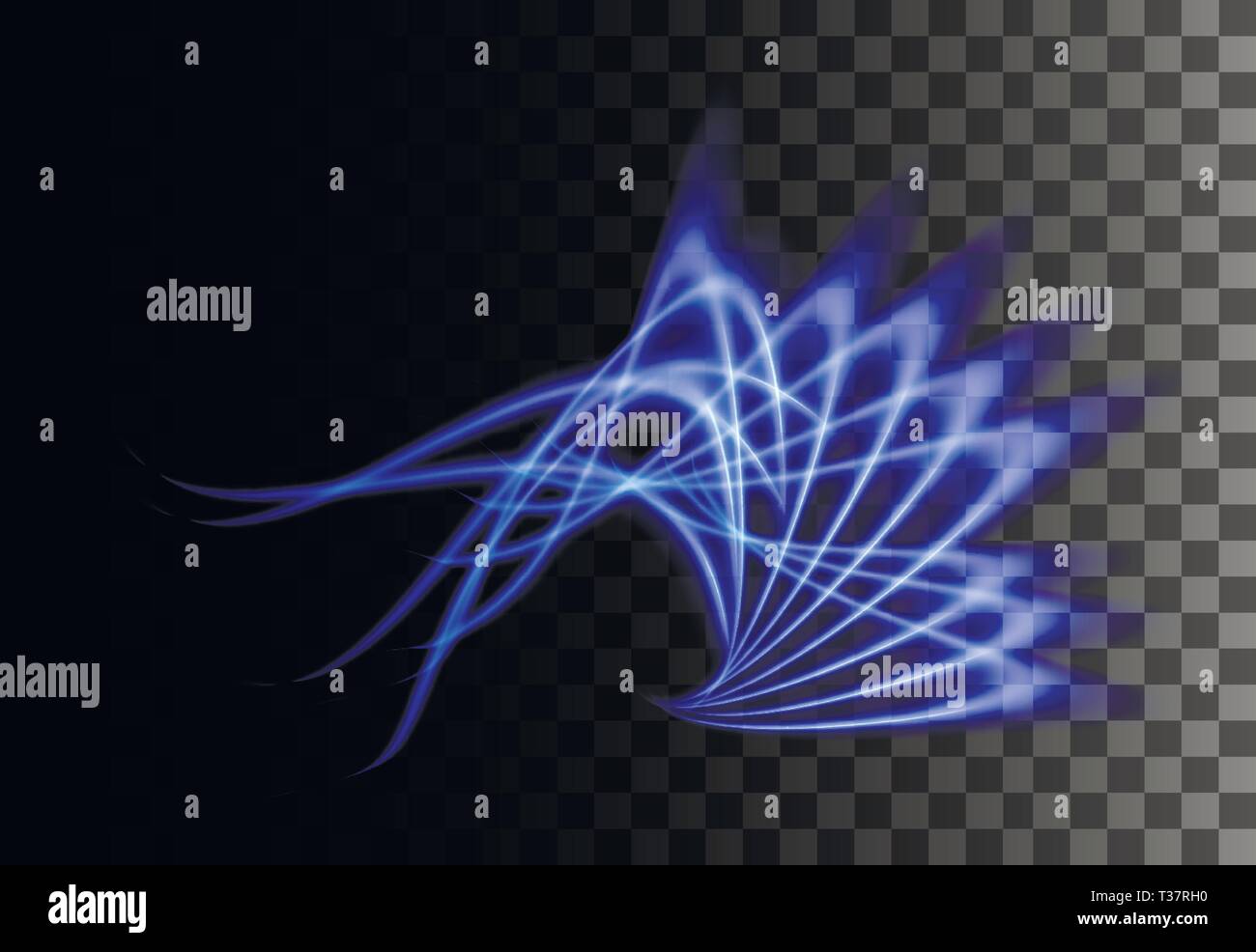 Lumière rougeoyante. Abstract blue effet. Vecteur d'effets de lumière, de particules décoration isolé sur le fond transparent. Illustration de Vecteur