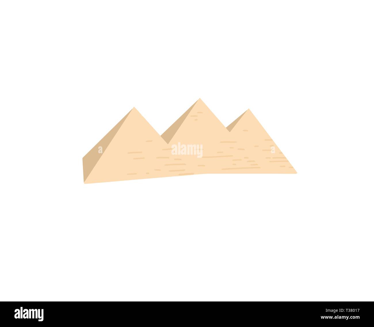 Trois pyramides de Gizeh - Khéops, Khafré et Menkaourê, Egypte, Caire, icône moderne vector illustration Illustration de Vecteur