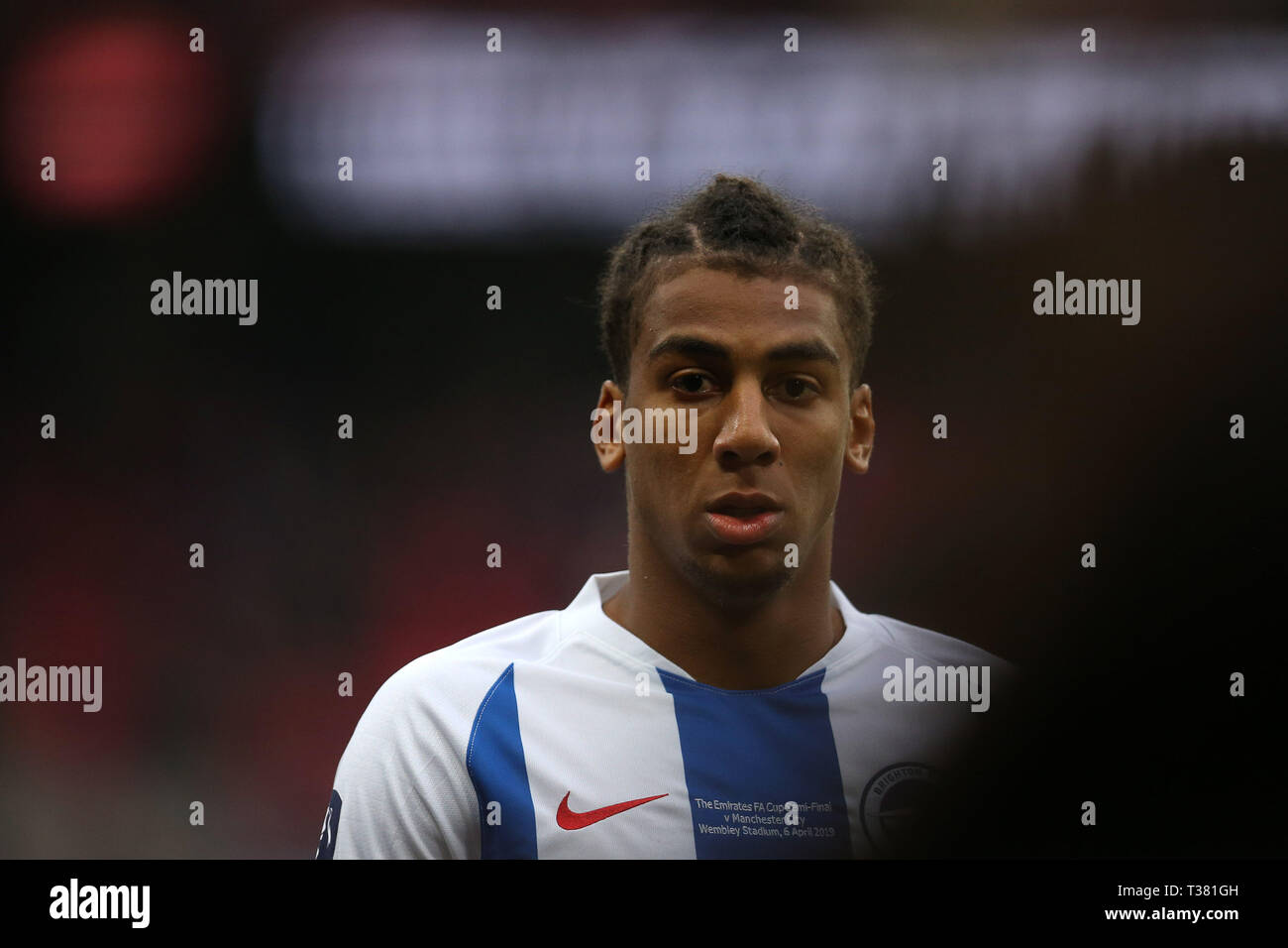 Londres, Royaume-Uni. 06 avr, 2019. Bernardo de Brighton & Hove Albion ressemble sur.l'unis en FA Cup, demi-finale, Manchester City v Brighton & Hove Albion au stade de Wembley à Londres le samedi 6 avril 2019. Cette image ne peut être utilisé qu'à des fins rédactionnelles. Usage éditorial uniquement, licence requise pour un usage commercial. Aucune utilisation de pari, de jeux ou d'un seul club/ligue/dvd publications . Crédit : Andrew Orchard la photographie de sport/Alamy Live News Banque D'Images