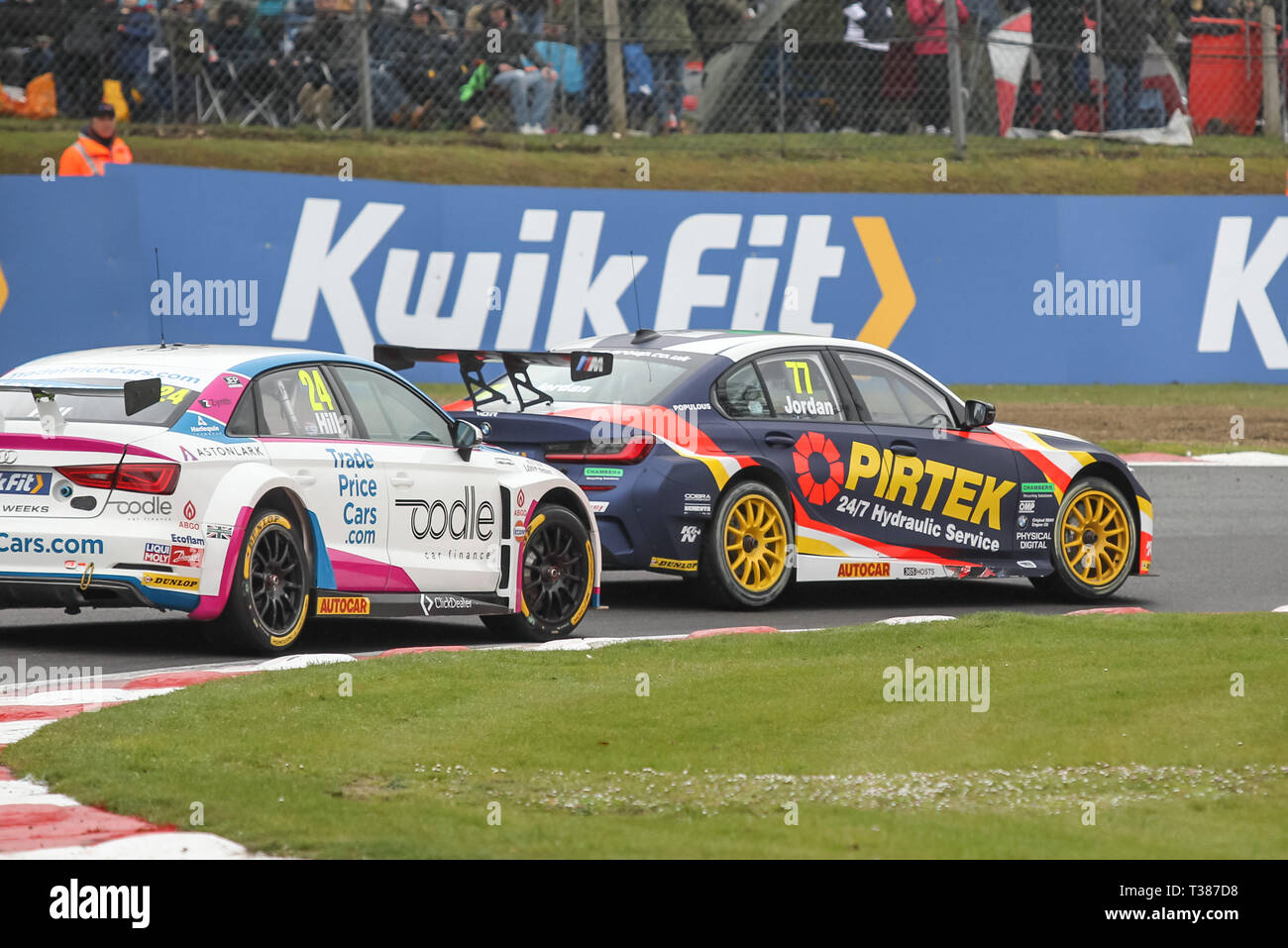 Longfield, UK. 07Th avr, 2019. Andrew Jordan dans la BMW Pirtek Racing BMW 330i M Sport sur sa façon de gagner autour de 2 de la British Touring Car Championship à Brands Hatch, Longfield, Angleterre le 7 avril 2019. Photo de Ken d'Étincelles. Usage éditorial uniquement, licence requise pour un usage commercial. Aucune utilisation de pari, de jeux ou d'un seul club/ligue/dvd publications. Credit : UK Sports Photos Ltd/Alamy Live News Banque D'Images