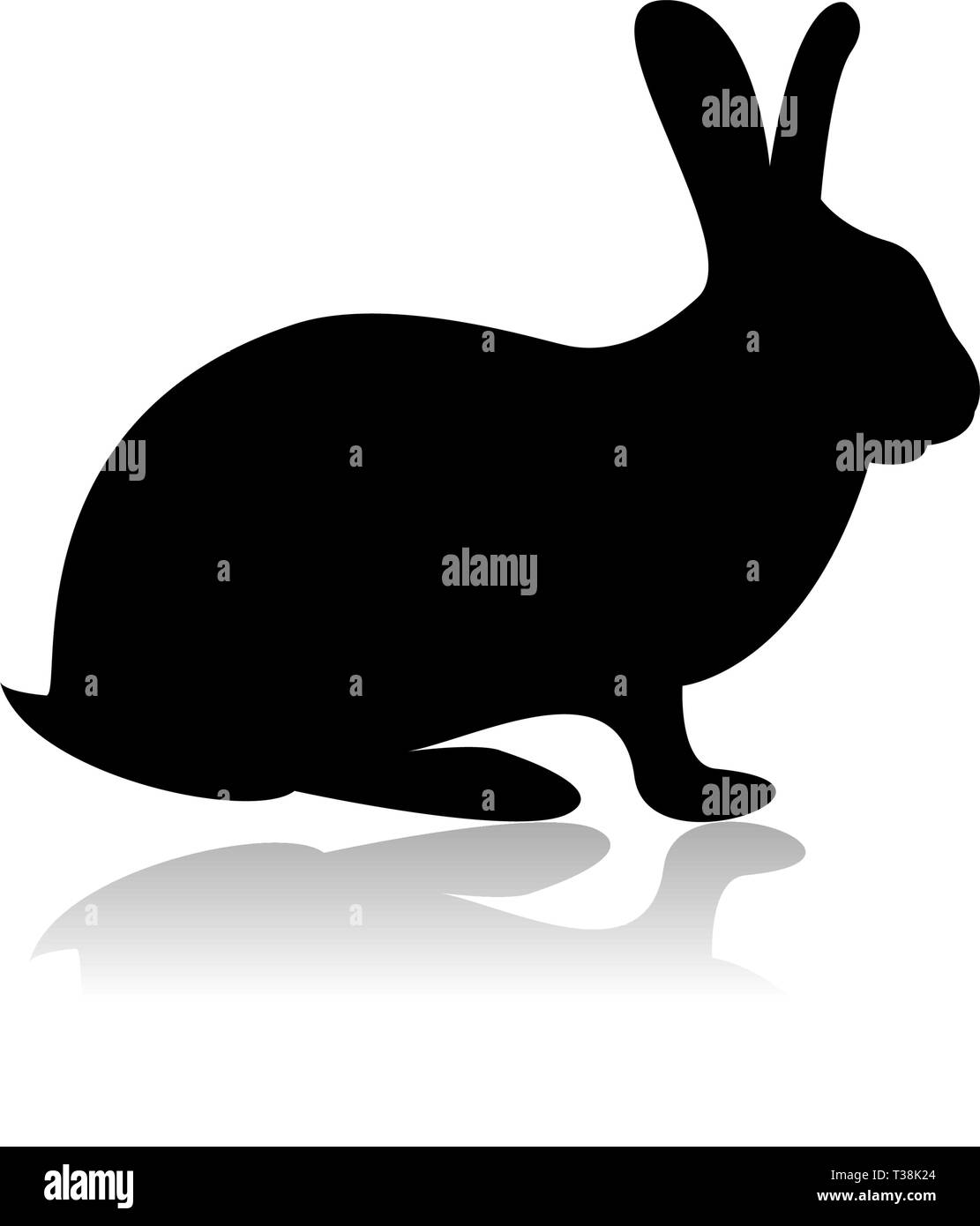 Vecteur silhouette de lapin. Silhouette de lapin de Pâques Illustration de Vecteur