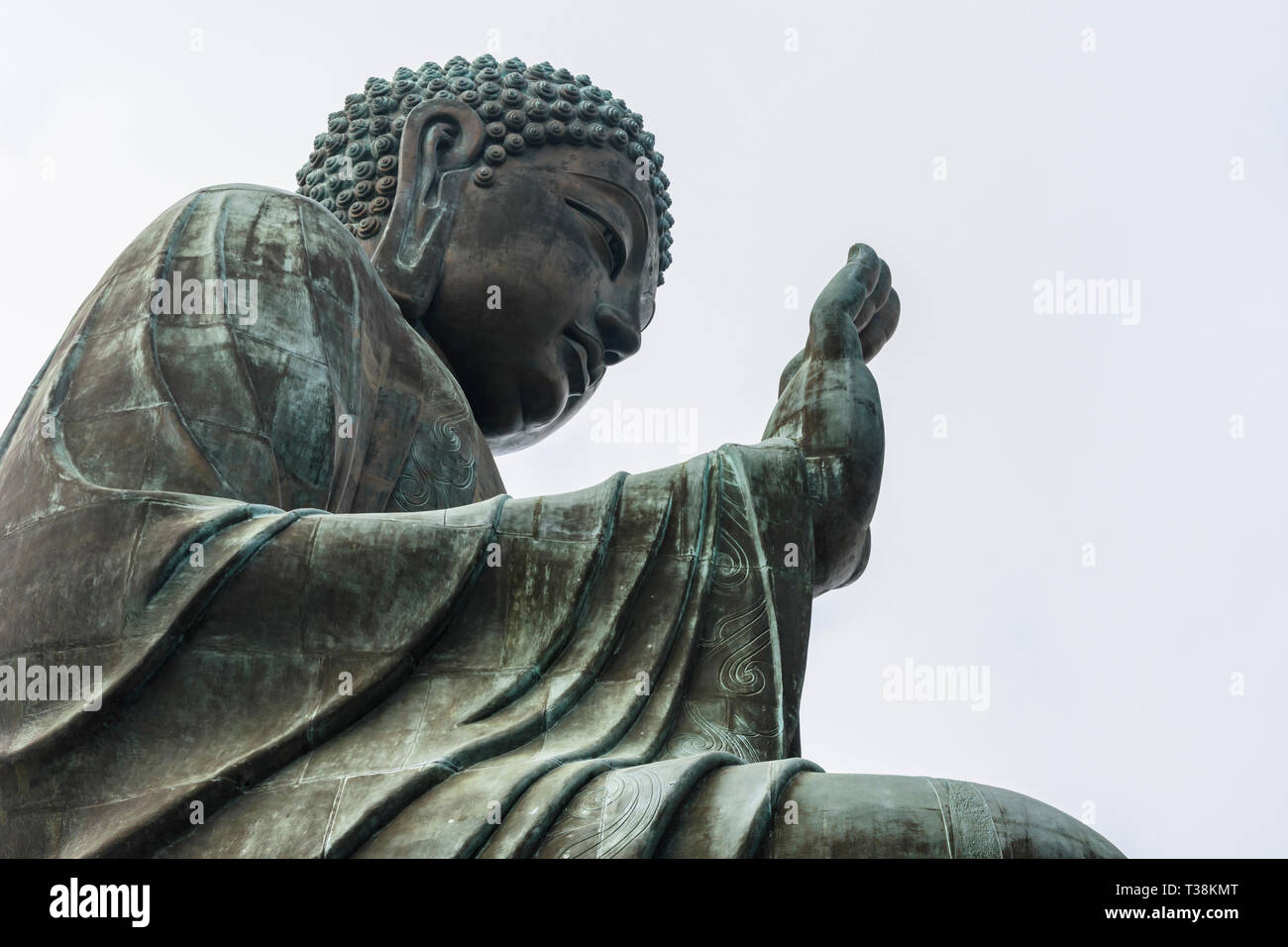 Bronze grand Tian Tan Buddha, Lantau Island, Hong Kong Banque D'Images