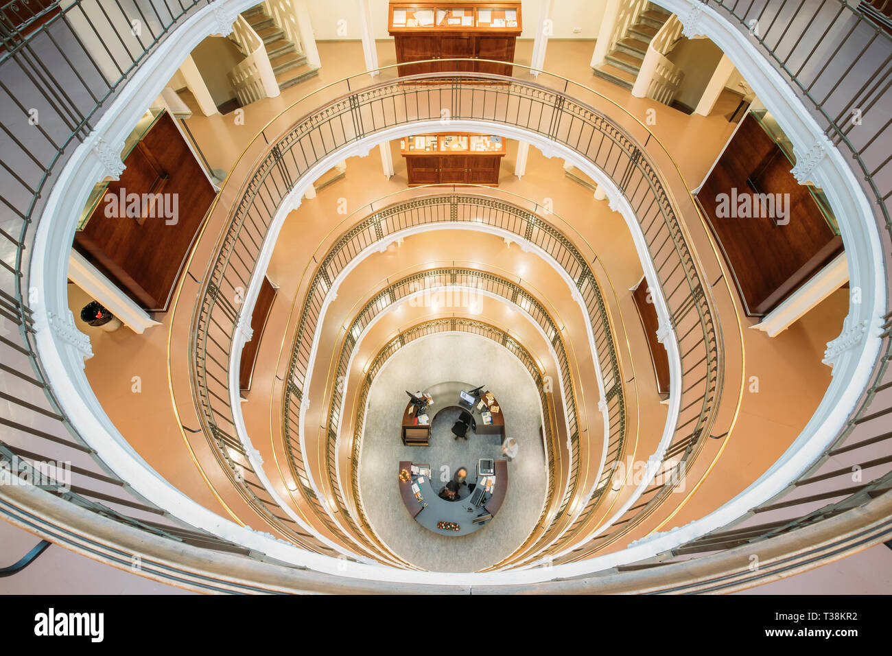 Helsinki, Finlande. Intérieur de la Bibliothèque Nationale de Finlande. Banque D'Images