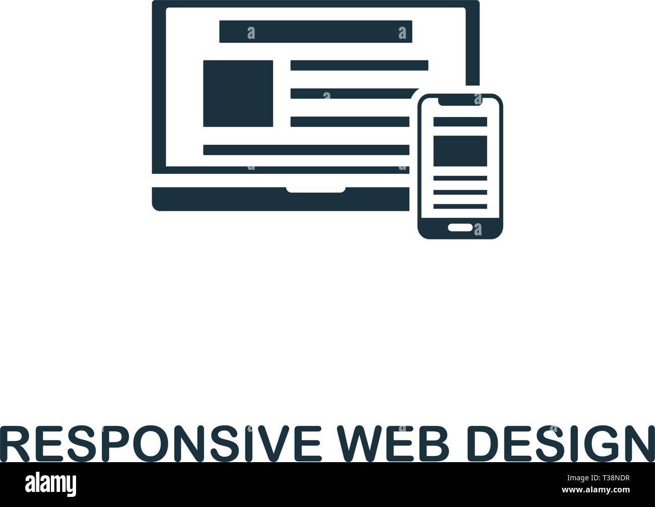 Icône Responsive Web Design. L'élément créatif de design collection icônes de contenu. Perfect Pixel pour l'icône Responsive Web Design web design, apps, soft Illustration de Vecteur
