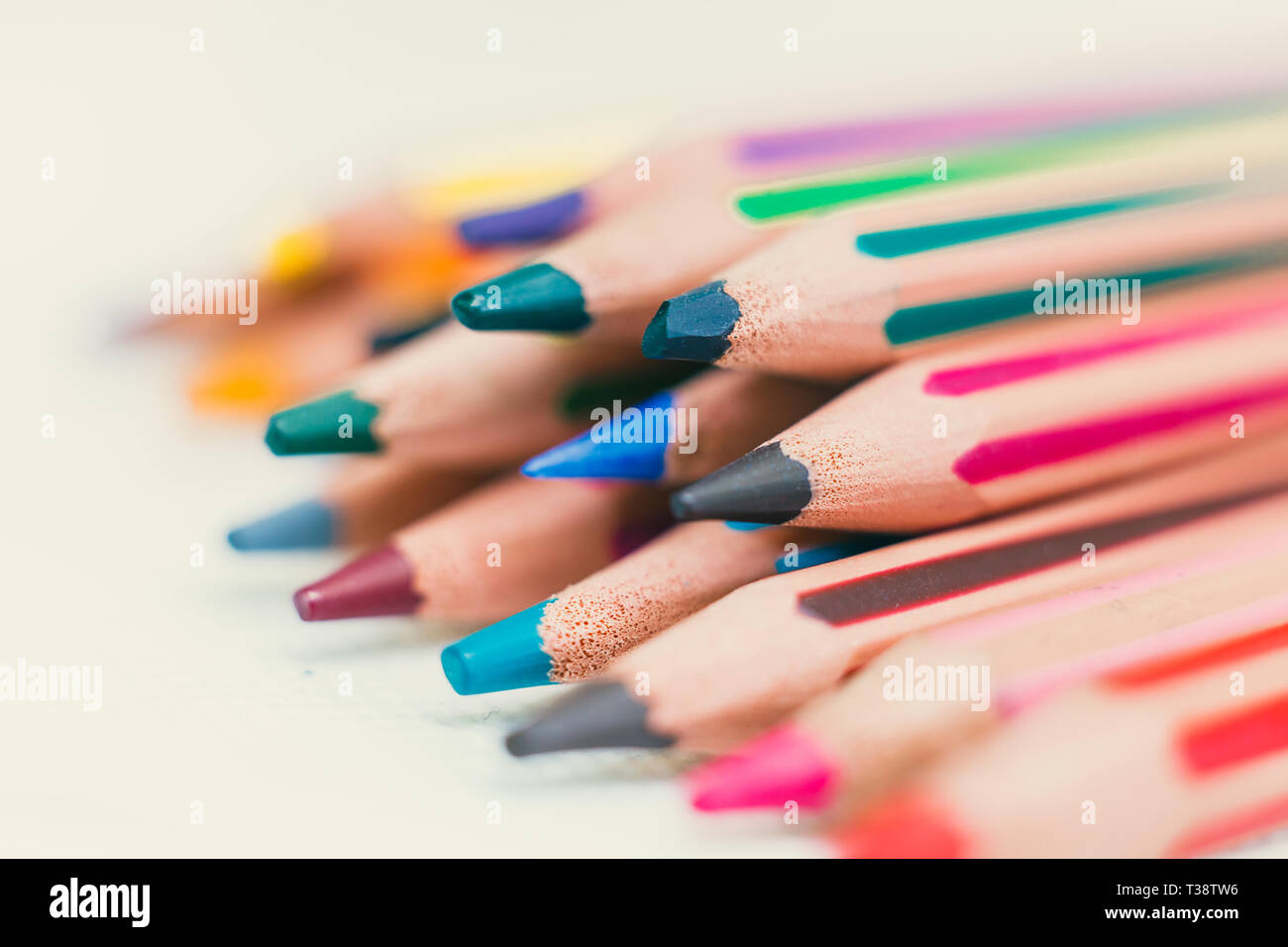 Crayon de couleur macro close up Banque D'Images