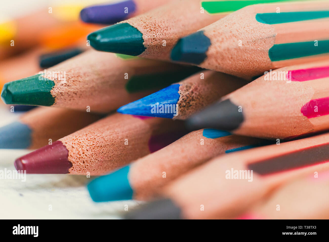 Crayon de couleur macro close up Banque D'Images