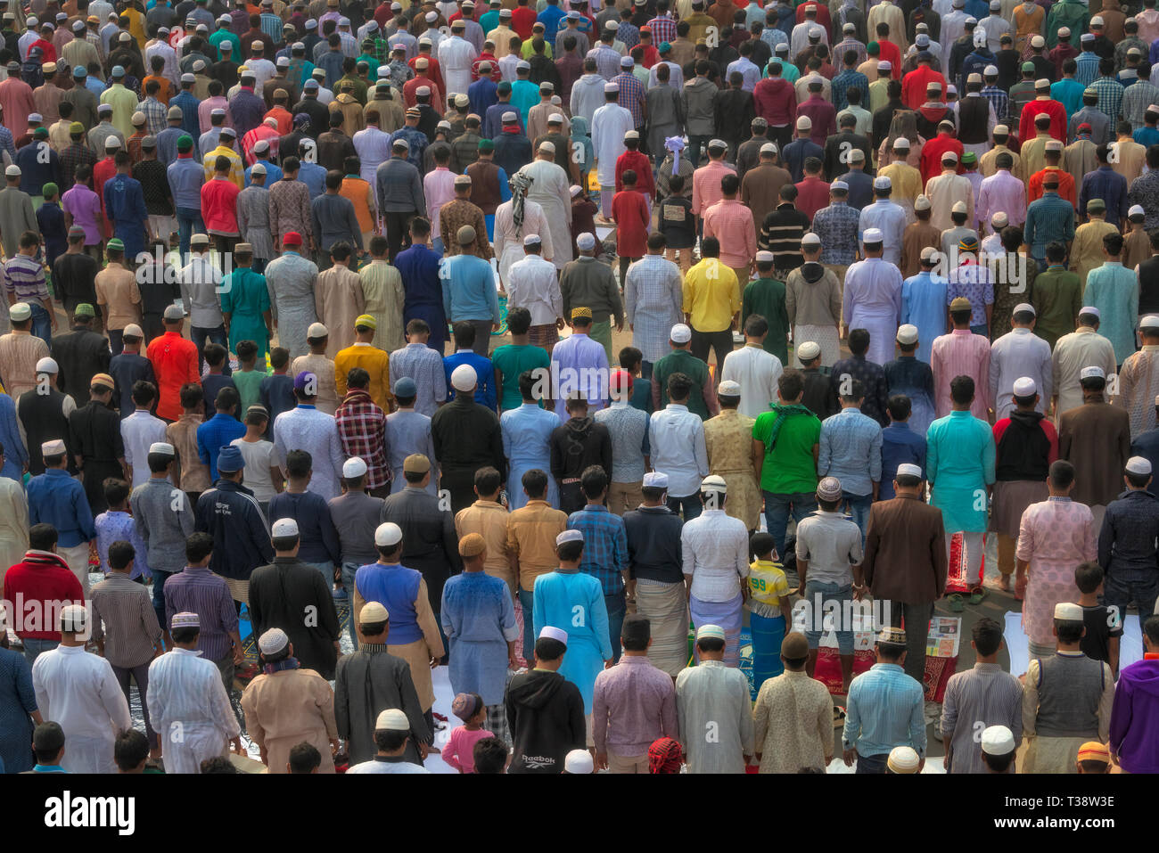 Bishwa Ijtema à prier les pèlerins, Dhaka, Bangladesh Banque D'Images