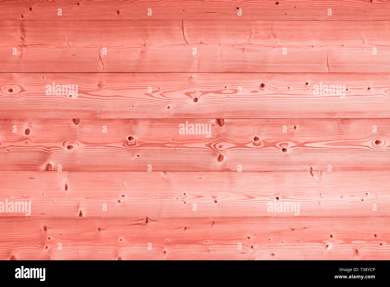 Close up texture de fond de couleur rose corail peint vintage aux couleurs des planches de bois, panneau mural de style rustique Banque D'Images