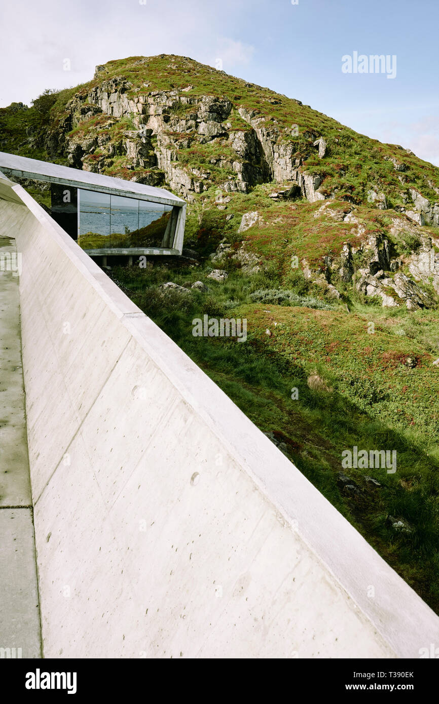 L'architecte conçu Bukkekjerka aire de repos sur l'île Andoya partie de la route panoramique nationale La Norvège En Norvège Nordland. Banque D'Images