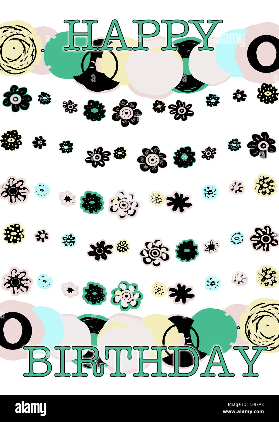 Creative Dessines A La Main Fleurs En Ligne Colores Fond Blanc La Conception De La Carte Anniversaire Papier D Emballage L Emballage La Publicite La Celebration Imprimer Photo Stock Alamy