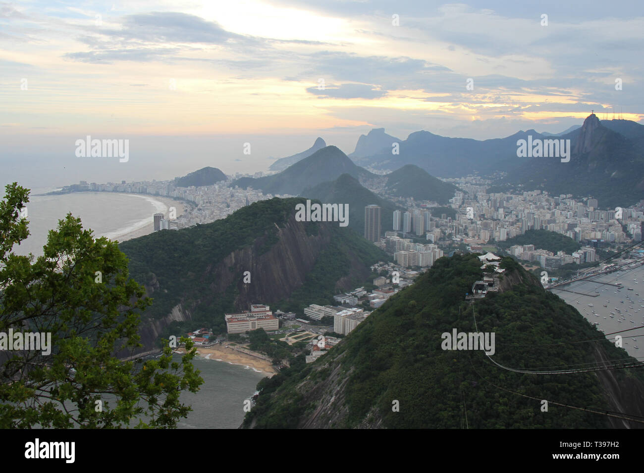 Coucher de soleil sur Rio de Janeiro Banque D'Images