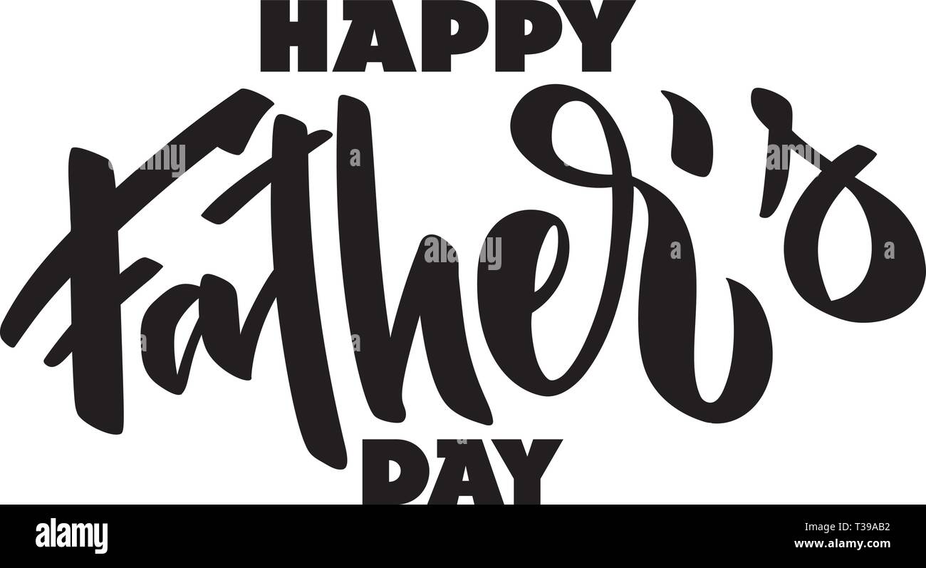 Heureux le jour de père Typographie Texte Vector Background écrit à la main pour les affiches, dépliants, invitations, médias sociaux, imprime Illustration de Vecteur