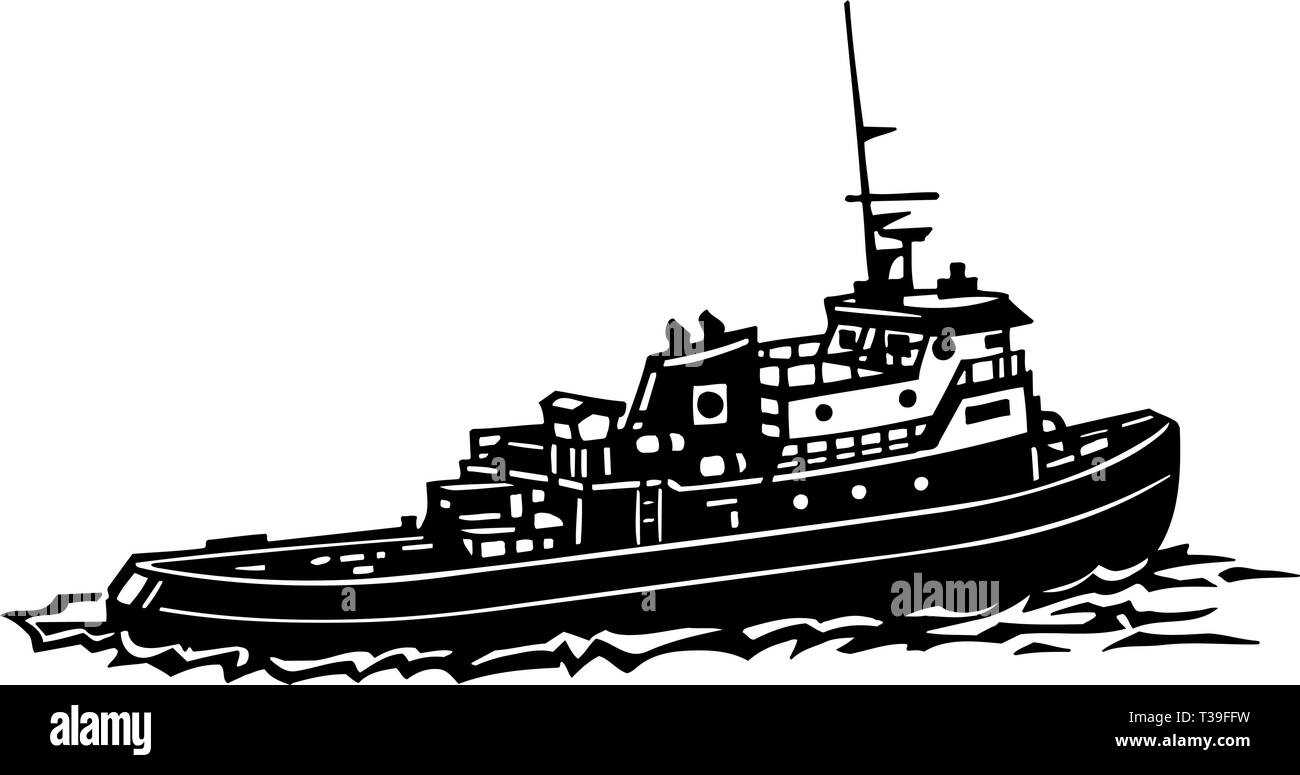 Tug Boat Illustration Illustration de Vecteur