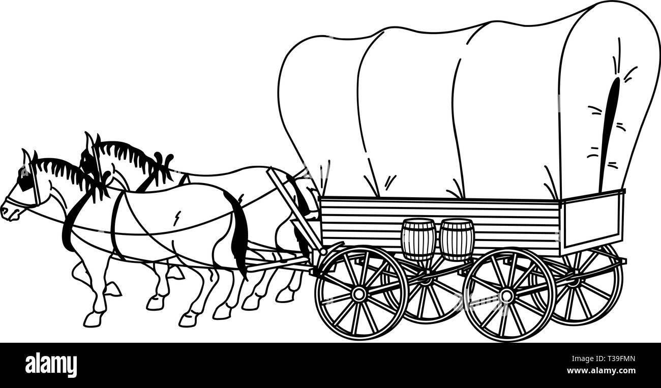 Wagon couvert Vector Illustration Illustration de Vecteur