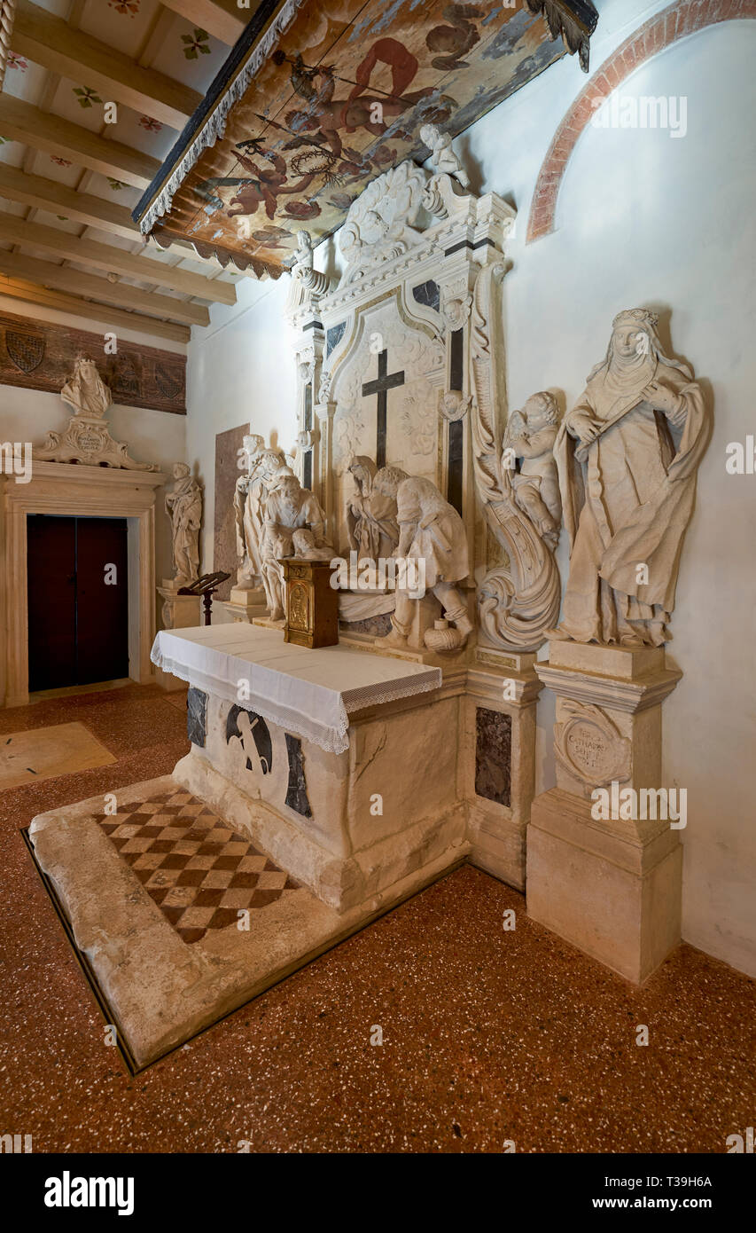 Vicenza, Vénétie, Italie. Santa Corona est un hôtel de style gothique, l'Église Catholique Romaine situé à Vicenza, Vénétie, Italie. L'église contient le Val Banque D'Images