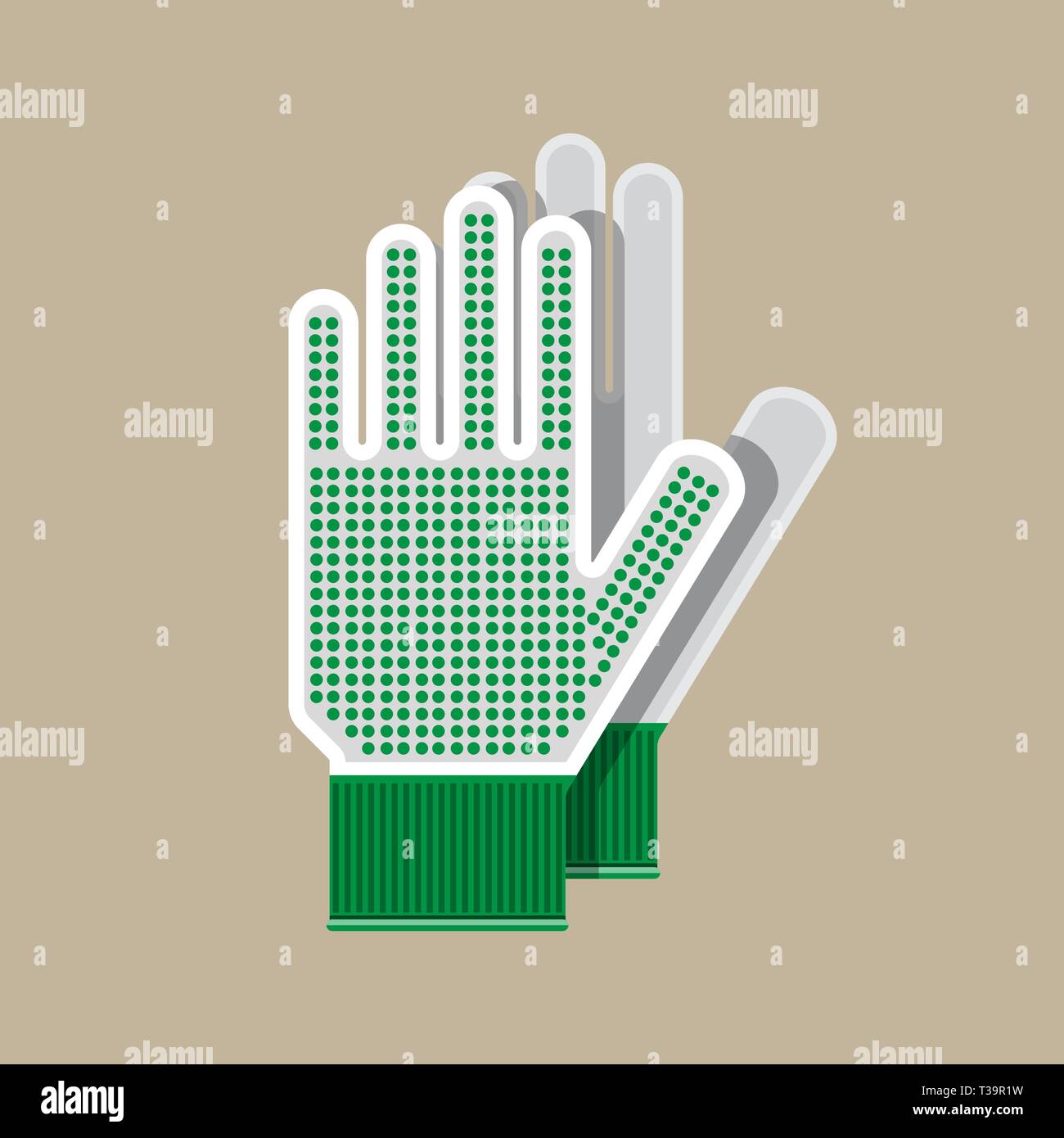 Gants en tissu. Gants pour le jardinage et le jardin. Le travail et l'équipement de protection. Vector illustration style de télévision Illustration de Vecteur