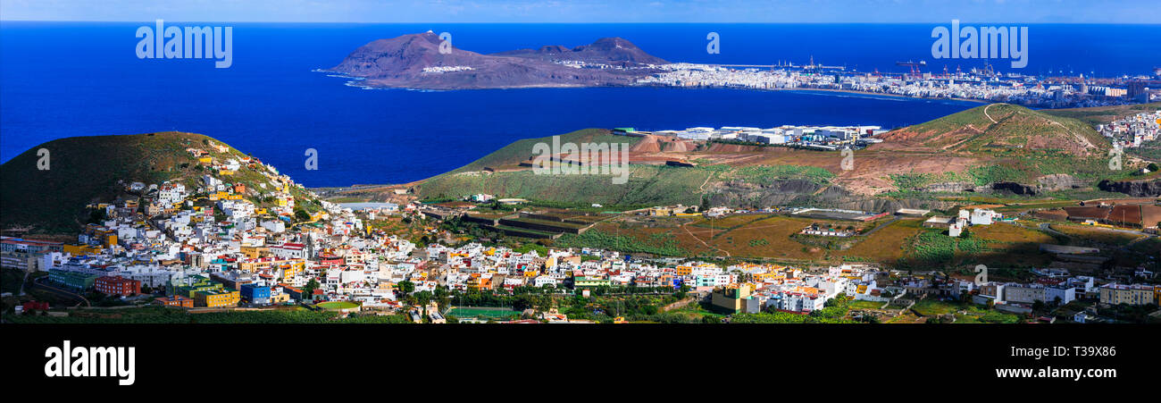 Las Palmas impressionnante ville,vue panoramique,Gran Canaria, Espagne. Banque D'Images