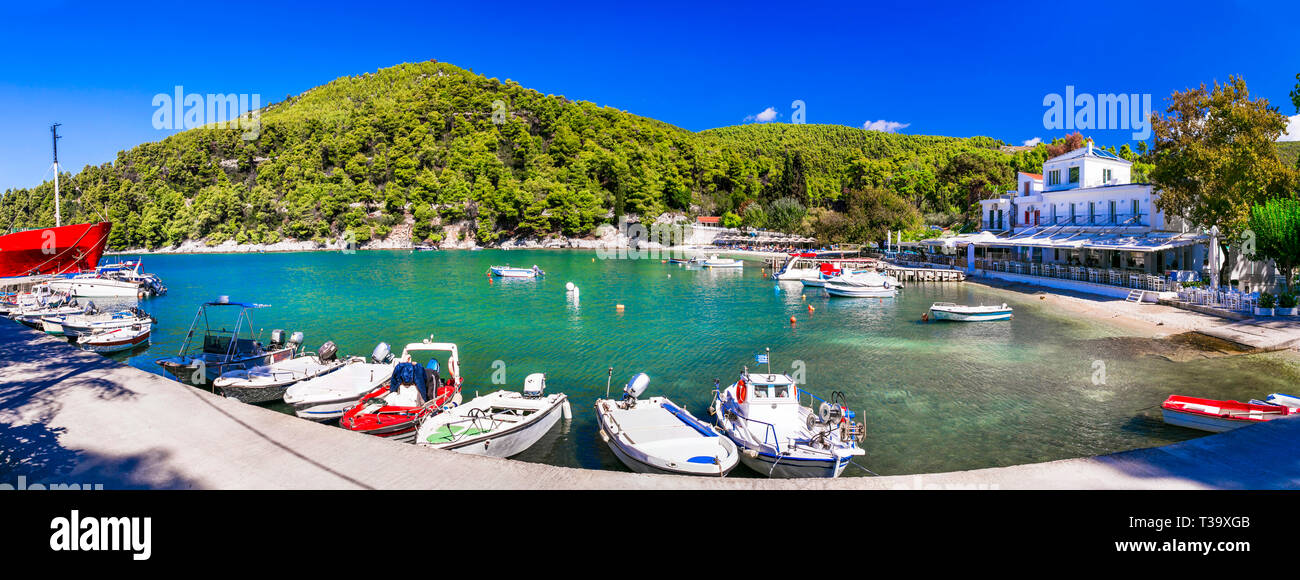 Belle île de Skopelos, Sporades,vue panoramique,Grèce Banque D'Images