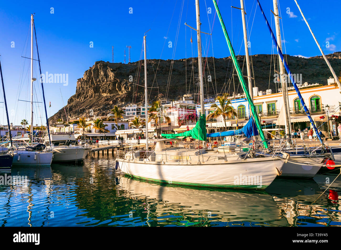 Impressionnant village Puerto de Mogan, Grande Canarie, Espagne Banque D'Images