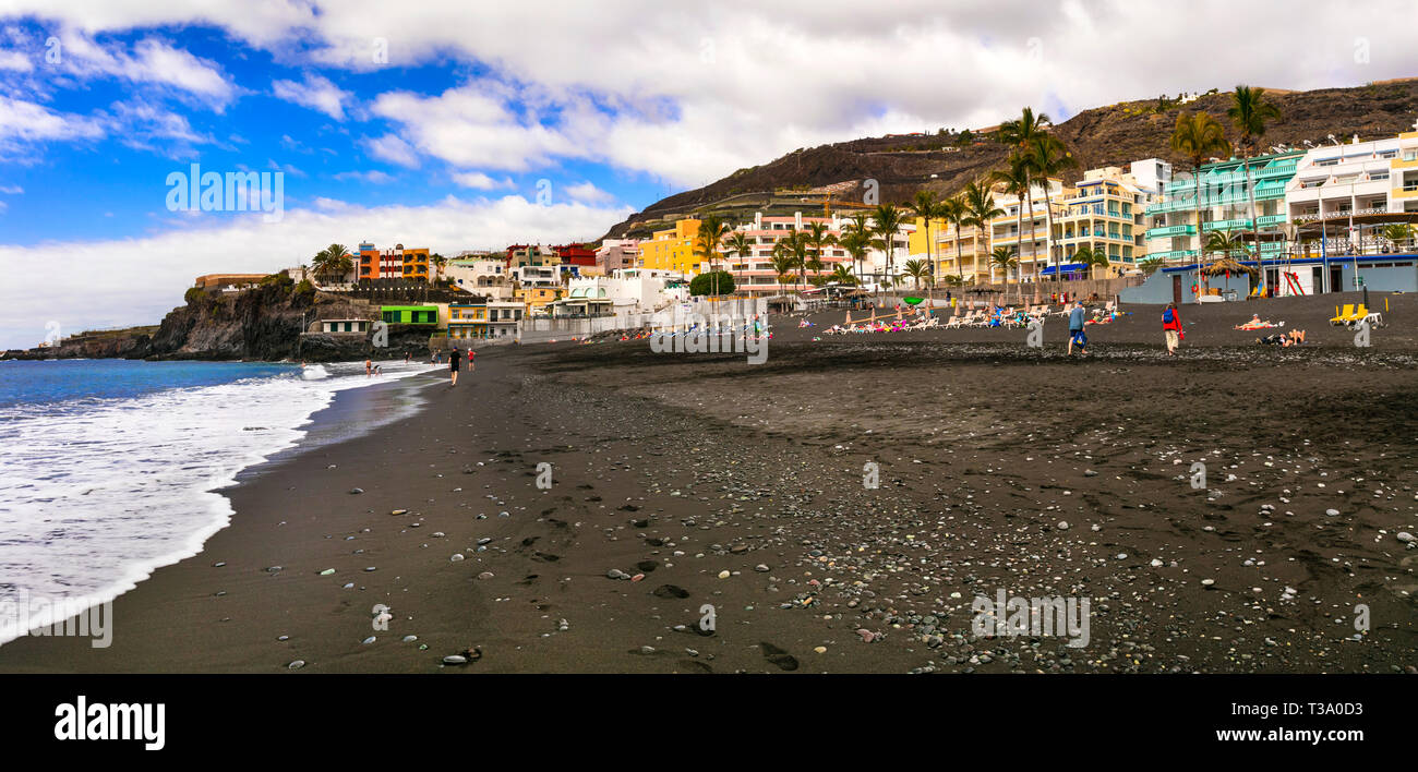 Puerto Naos beach volcanique impressionnant,La Palma, île des Canaries, Espagne Banque D'Images