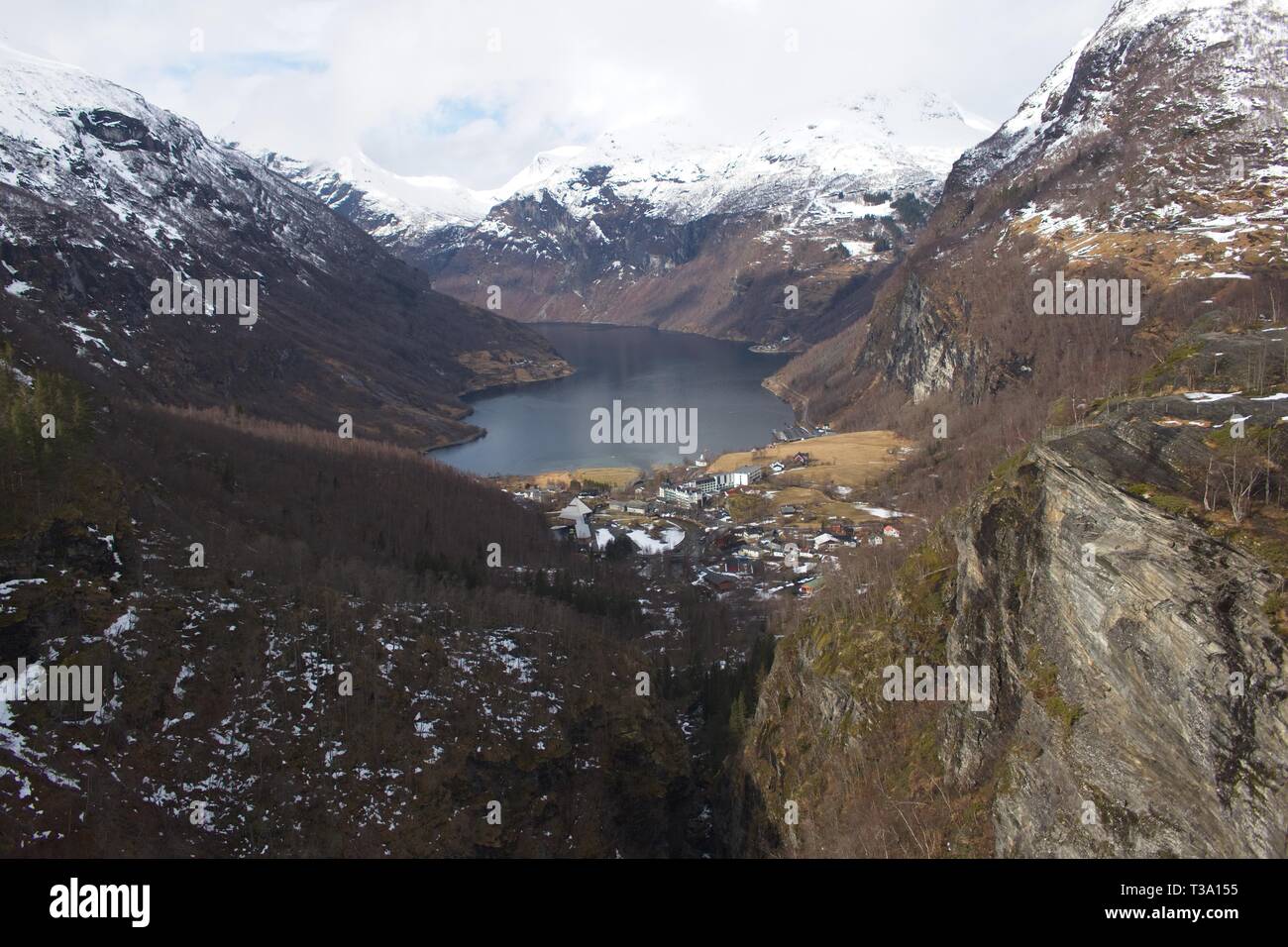 Fjord de Geiranger au printemps Banque D'Images