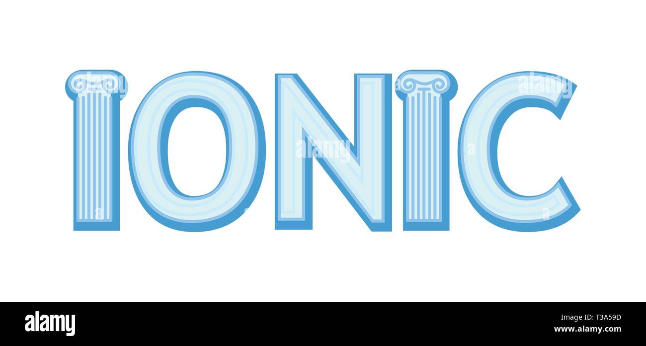 L'architecture grecque ionique, l'ordre des colonnes d'isolé sur fond blanc. Vector illustration en EPS10. Illustration de Vecteur