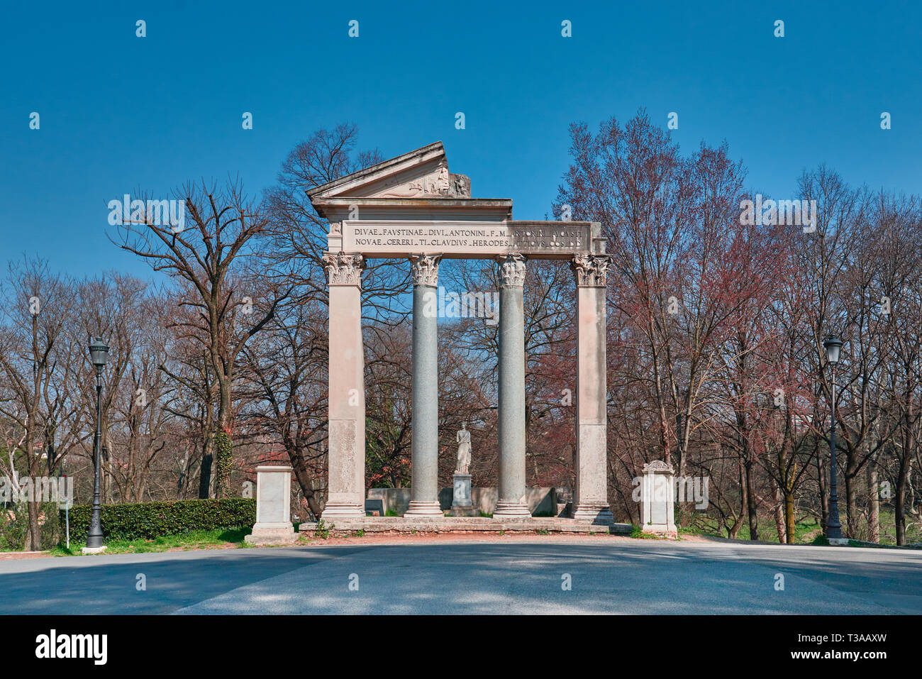 Rome, la Villa Borghese, Pincio, façade ancienne Banque D'Images