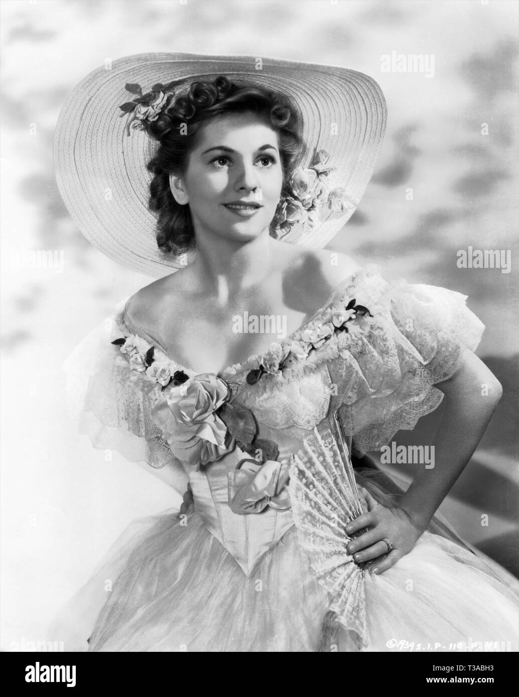 Joan Fontaine portrait comme Mme de Winter REBECCA 1940 réalisateur Alfred Hitchcock roman Daphné du Maurier producteur David O. Selznick Selznick International Pictures / United Artists Banque D'Images