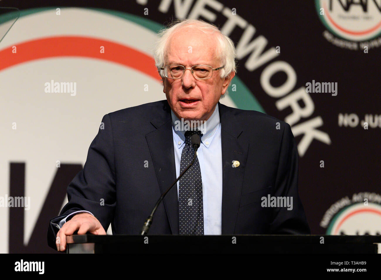 États-unis le sénateur Bernie Sanders (D-VT) au réseau d'Action National de la convention nationale (NAN) à New York. Banque D'Images
