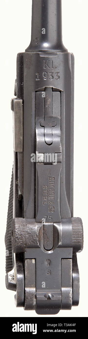 Les petites armes, pistolets, pistolet Luger Parabellum 08, calibre 9 mm, Erfurt, Editorial-Use-seulement Banque D'Images