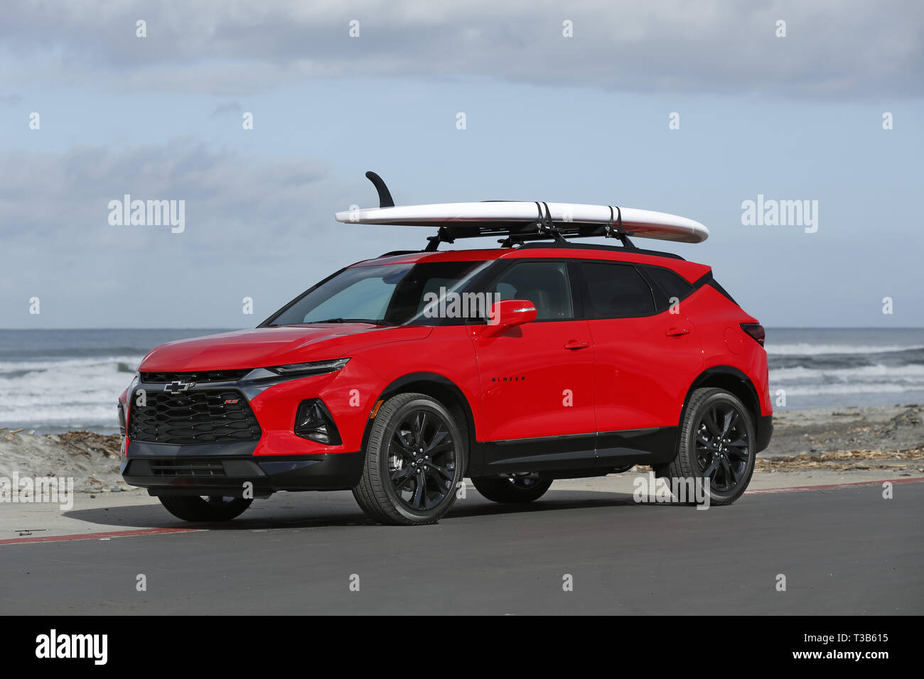 San Diego, Californie, USA. Mar 9, 2019. 9 mars 2019 - San Diego, Californie, Etats-Unis - Une nouvelle 2019 Chevrolet Blazer est stationné dans une station State Beach, à Encinitas, CA. Le Blazer fonctionnalités fonctionnalités standard d'un moteur V6 de 3,6 l. Credit : KC Alfred/ZUMA/Alamy Fil Live News Banque D'Images